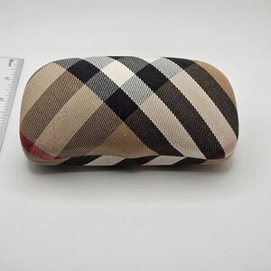 BURBERRY Eyeglasses Sunglasses Hard Case Plaid Clamshell Fabric Italy